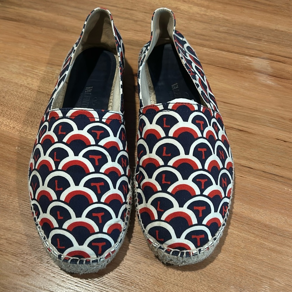 Men’s Valentino Espadrilles - Navy, Red & White - Size EU 44 / US 10.5